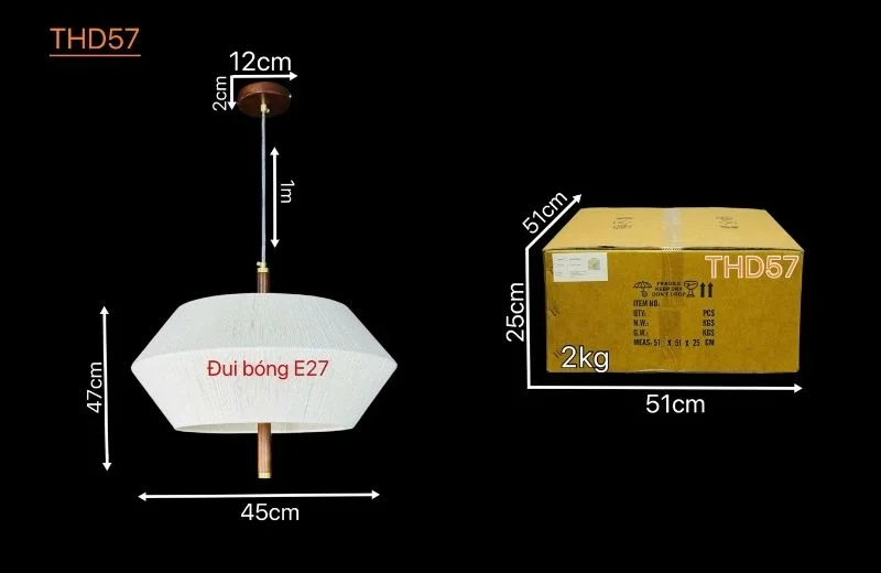 Chi tiết đèn thả hiện đại THD57