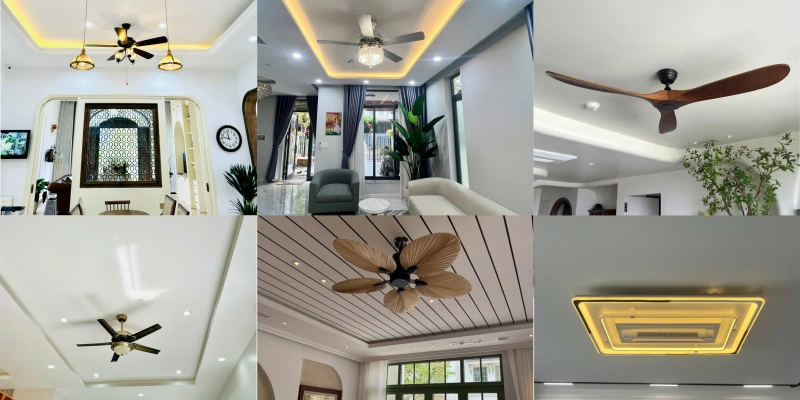 Đèn Phòng Khách Hiện Đại – 3 Mẫu Đèn Trang Trí Sang Trọng Nhất 2025 | 355Decor 1 Quạt trần đèn trang trí hiện đại cho phòng khách 355 Decor