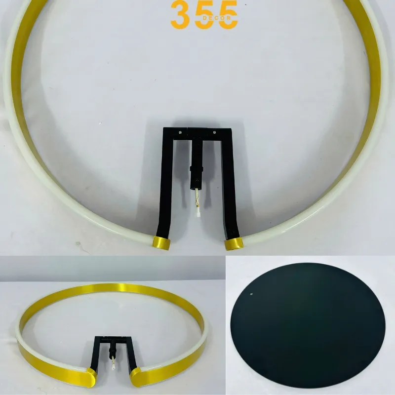 Đèn Đứng DD22 2 Cận cảnh chi tiết chao đèn vòng xuyên thấu và đế sắt sơn tĩnh điện.