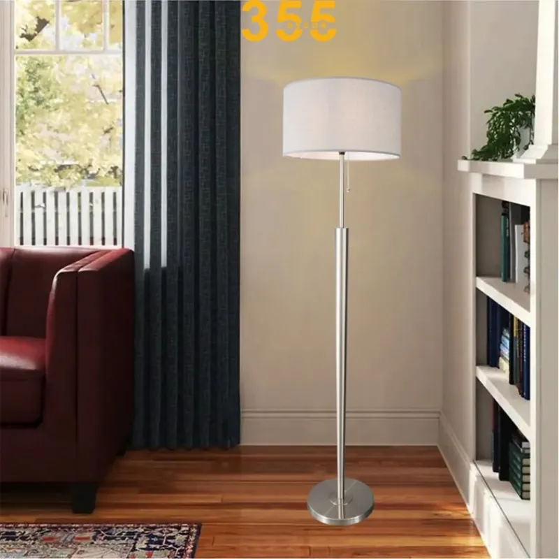 Đèn Đứng DD066 thân inox cao cấp, chao vải trắng thiết kế cổ điển hiện đại