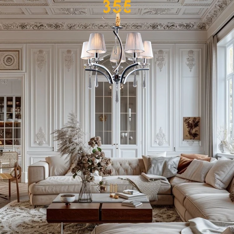 Đèn Chùm DC308 2 Đèn chùm pha lê phòng khách DC308 - kiểu dáng sang trọng 355decor