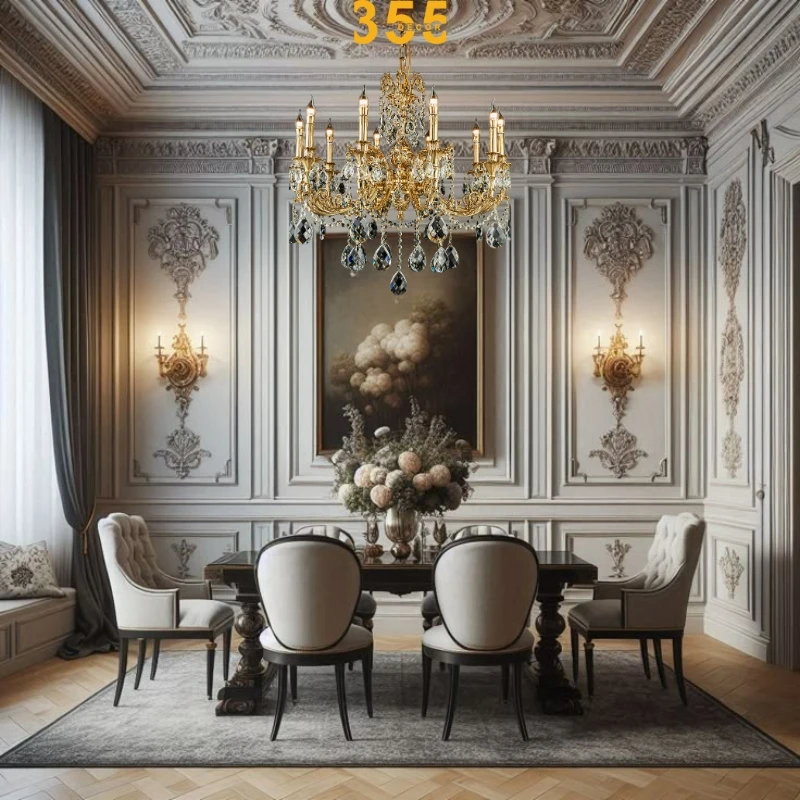 Đèn Chùm DCD2301 2 Đèn chùm đồng cổ điển cao cấp DCD2301- thiết kế đẳng cấp vượt mọi thời gian 355decor