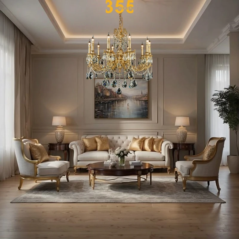 Đèn Chùm DCD2301 1 Đèn chùm đồng phòng khách DCD2301 - thiết kế cổ điển sang trọng 355decor