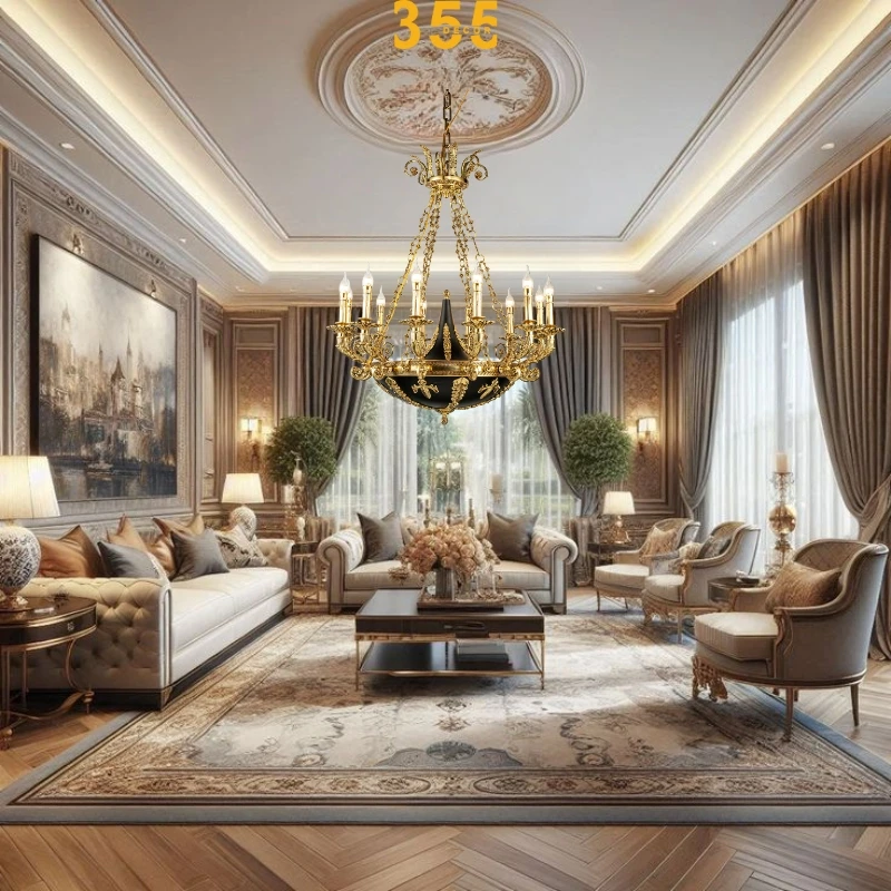 Đèn Chùm DCD0427 3 Đèn chùm cổ điển thông tầng DCD0427 - mang đến vẻ đẹp từng chi tiết được chạm khắc tỉ mỉ 355Decor