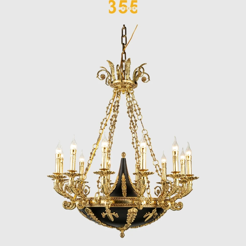 Den-Chum-Dong-Pha-Le-Phong-Khach-DCD0427-355decor Đèn chùm đồng pha lê phòng khách DCD0427 - chất lượng đẳng cấp cho mọi không gian 355Decor