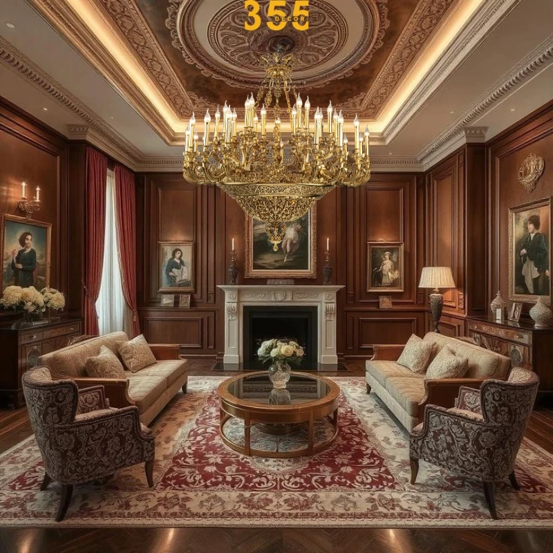 Đèn chùm đồng pha lê phòng khách DCD9918