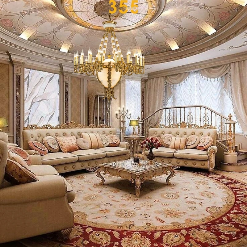 Đèn Chùm DCD8121 3 Đèn chùm đồng phong khách DCD8121 - phong cách hoàng gia 355decor