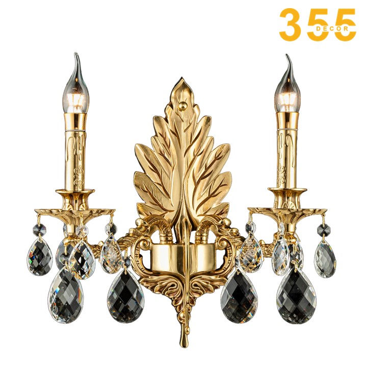 đèn tường cổ điển đồng nguyên chất pha lê k9 cao cấp vdc5089t2 chính hãng 355decor