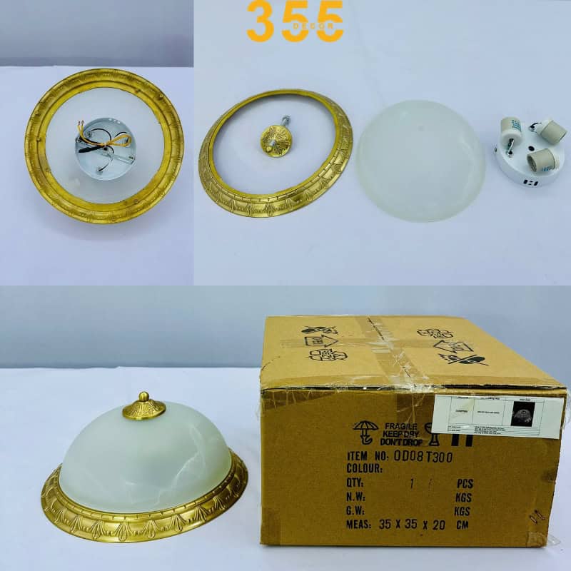 Đèn Ốp Trần Đồng OD08 3 Ảnh sản phẩm từ một góc khác thể hiện chi tiết hoa văn đặc sắc...