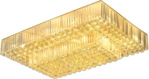 ốp trần pha lê phòng khách hình chữ nhật