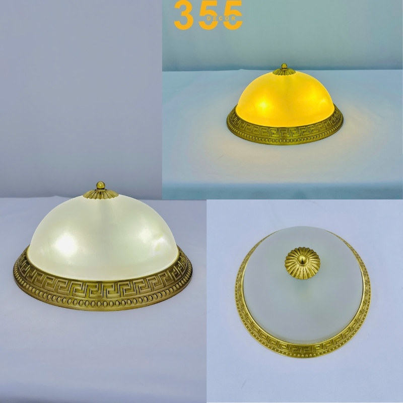 Đèn Ốp Trần Đồng OD07 2 Ảnh Đèn Ốp Trần Đồng OD07 khi được bật sáng