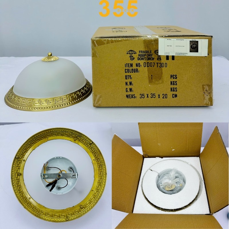 Đèn Ốp Trần Đồng OD07 3 Chi tiết kết cấu bên trong và quy cách đóng gói cẩn thận của Đèn Ốp Trần Đồng OD07
