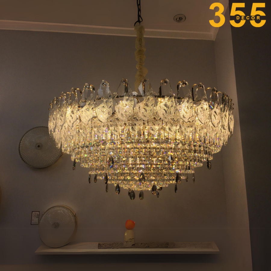 Đèn Thả Pha Lê TPL8883 2 đèn thả pha lê tròn bàn ăn hiện đại