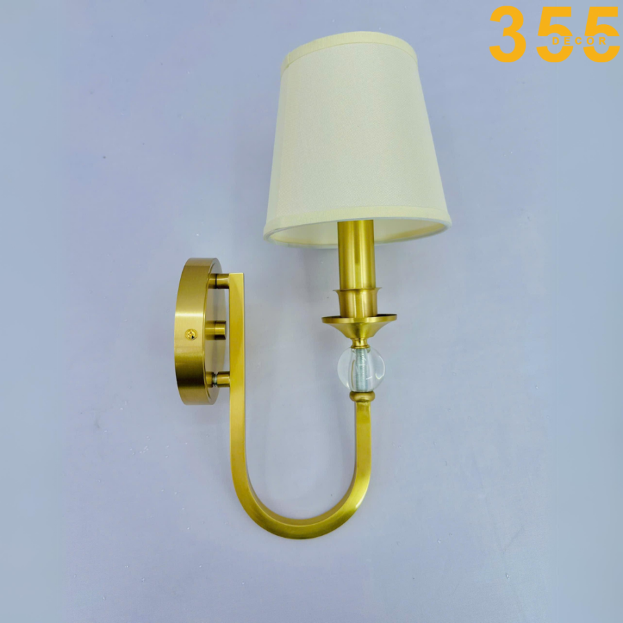 thực tế đèn tường phòng ngủ xi vàng sang trọng vdc03 chính hãng 355decor