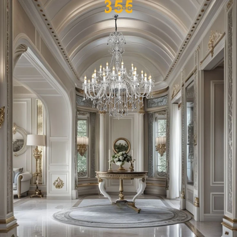 Đèn chùm thông tầng cao cấp DC1057T32 - kiểu dáng nổi bật vượt thời gian 355decor