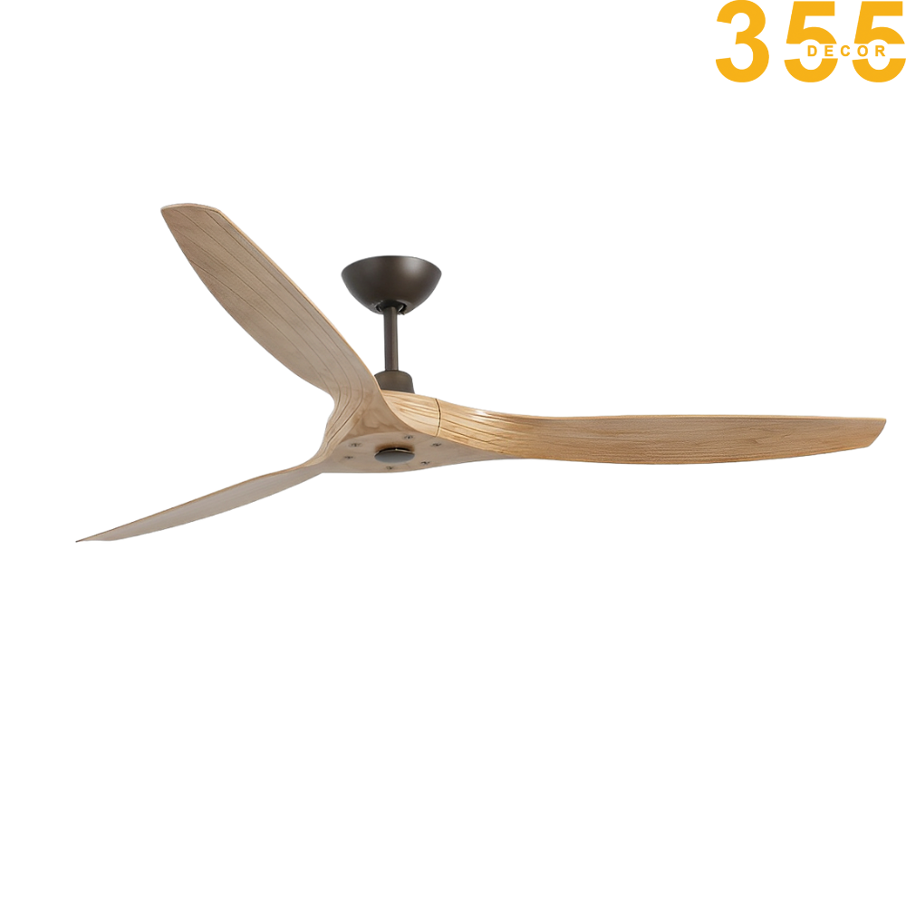quạt trần phòng khách gỗ qt51 chính hãng 355decor