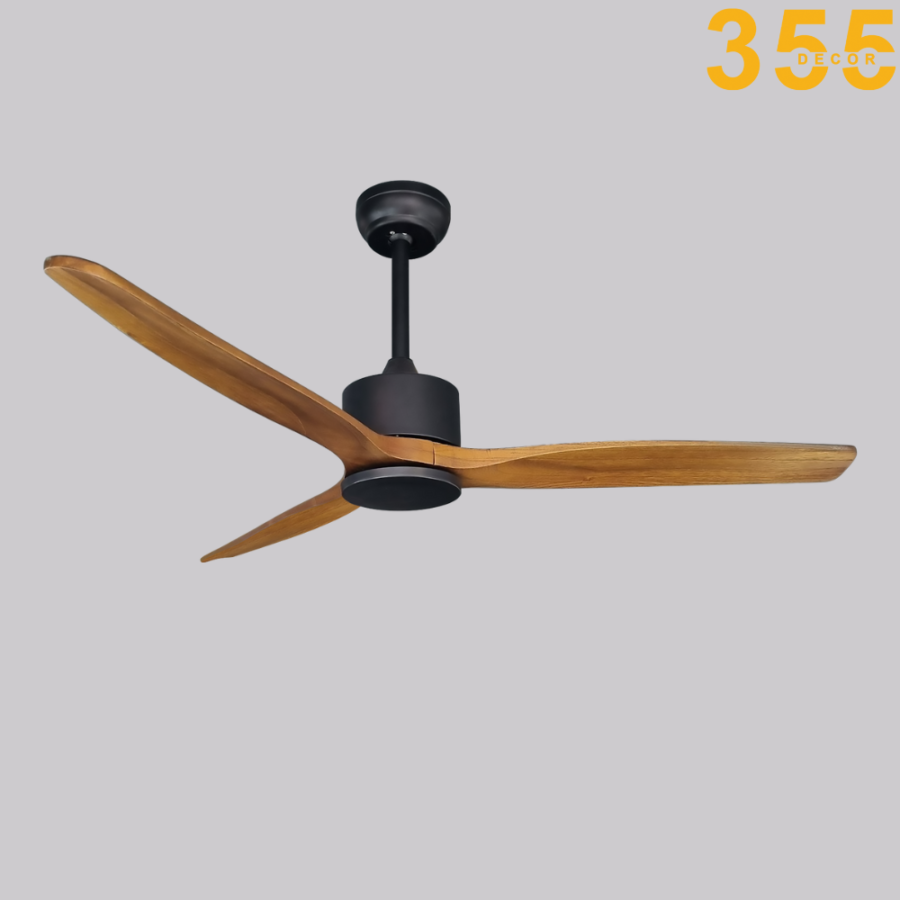Quạt Trần Trang Trí QT5209 1 quạt trần cánh gỗ trang trí phòng khách cao cấp qt5209 chính hãng 355decor