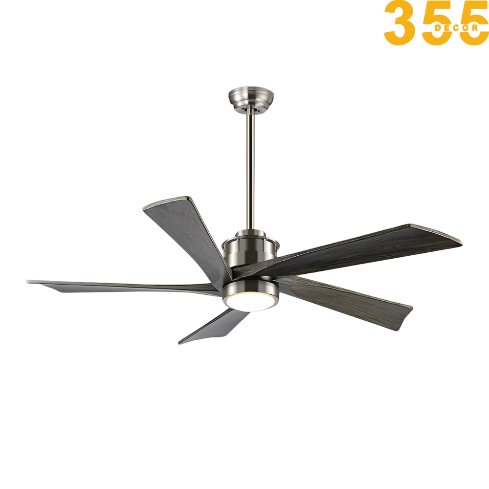 quạt trần đèn cánh gỗ cao cấp sang trọng phòng ăn qt60 chính hãng 355decor