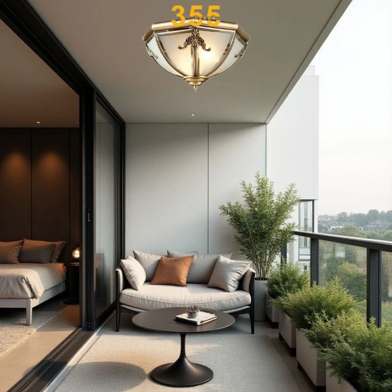 Đèn Ốp Trần Đồng OD05 3 Đèn Ốp Trần Đồng Phòng Khách OD05 - 355decor