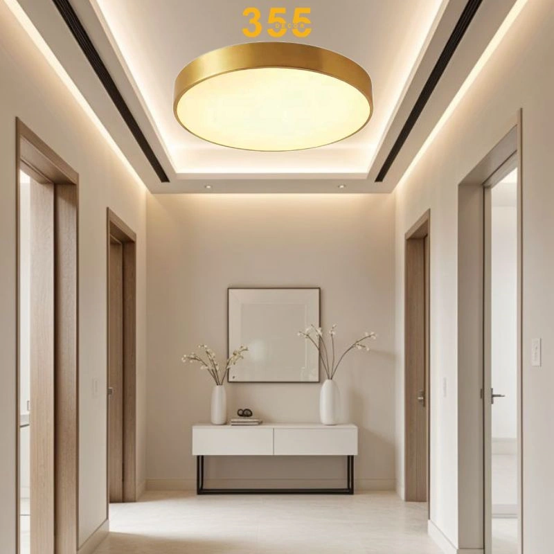 Đèn Ốp Trần Đồng OD02 – Tinh Giản Hiện Đại, Nâng Tầm Thẩm Mỹ Cho Mọi Không Gian 2 Đèn ốp trần đồng 40cm OD02 - 355decor