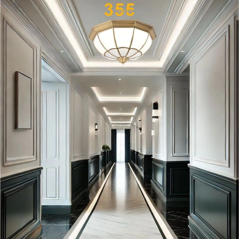 Đèn ốp trần đồng cho biệt thư OD04 - 355decor