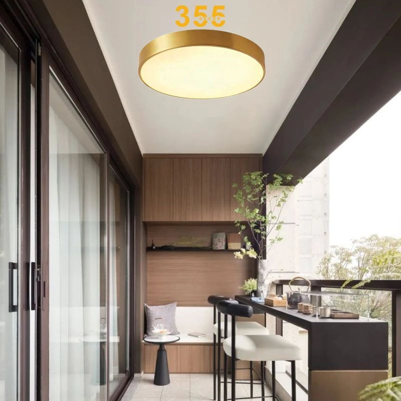 Đèn Ốp Trần Đồng OD02 – Tinh Giản Hiện Đại, Nâng Tầm Thẩm Mỹ Cho Mọi Không Gian 1 Đèn ốp trần đồng tròn OD02 - 355decor