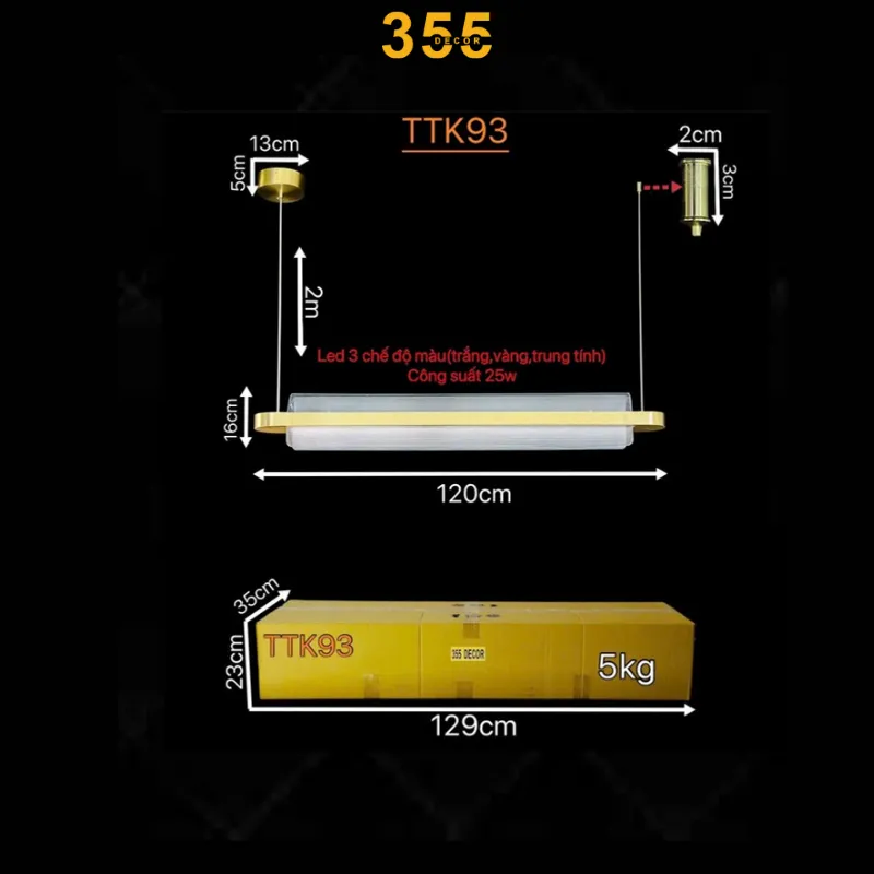 Đèn thả thiết kế TTK93 – Sự lựa chọn hoàn hảo cho không gian sống hiện đại 2 đèn thả ngang bàn ăn ttk93 - thiết kế hiện đại làm nổi bật không gian phòng ăn