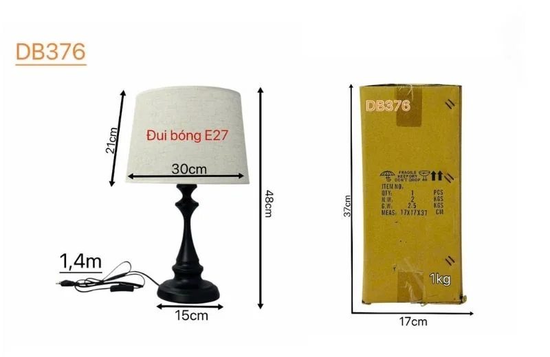 Thông số đèn bàn DB376