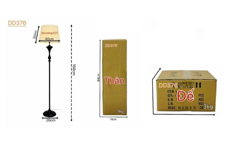 Chi tiết đèn đứng DD376